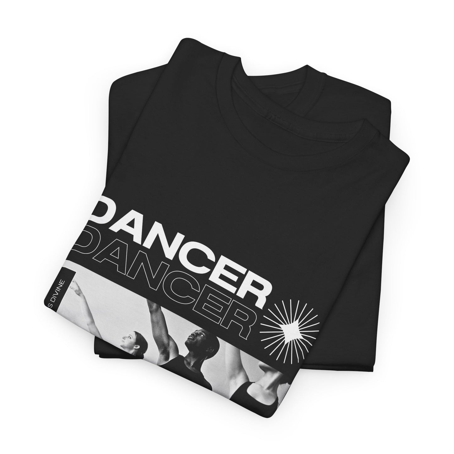 "Dancer" with ballet dancers at the Barre - Unisex Heavy Cotton Tee | Streetwear-Inspired Ballet Training Graphic T-Shirt for Dance Lovers
