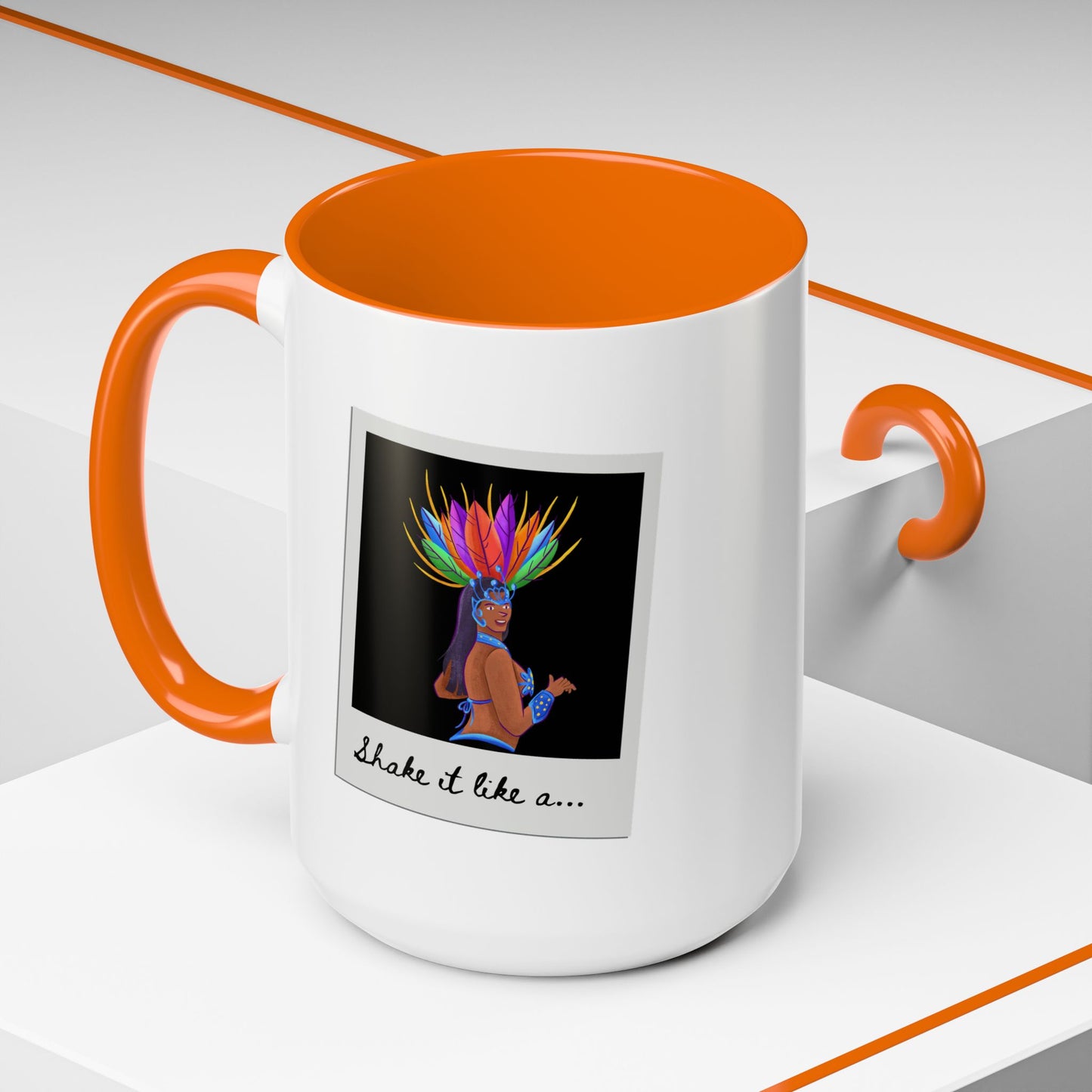"Shake It Like a..." Accent Coffee Mug – Fun Dance Quote Ceramic Mug for Dancers and Music Lovers