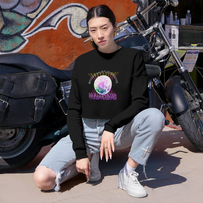 "Boogie, Hustle, Groove - Dancing" Streetwear Dance Graphic – Women’s Cropped Fleece Sweatshirt