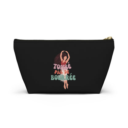 "Tombé Pas de Bourrée" Makeup Bag – Elegant Ballet Dancer Graphic – Ballet-Themed Zipper Pouch for Cosmetics, Accessories & Dance Gifts