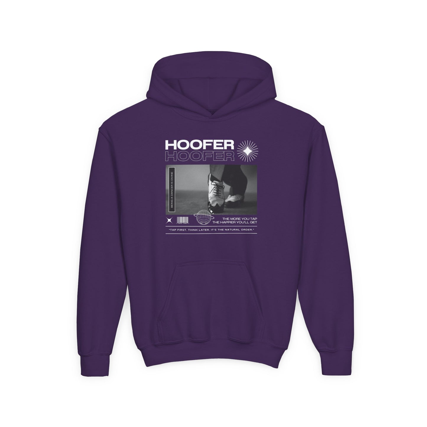 “Hoofer” Tap Shoes Streetwear Graphic | Unisex Youth Hoodie – Tap Dance Hoodie for Kids & Young Dancers
