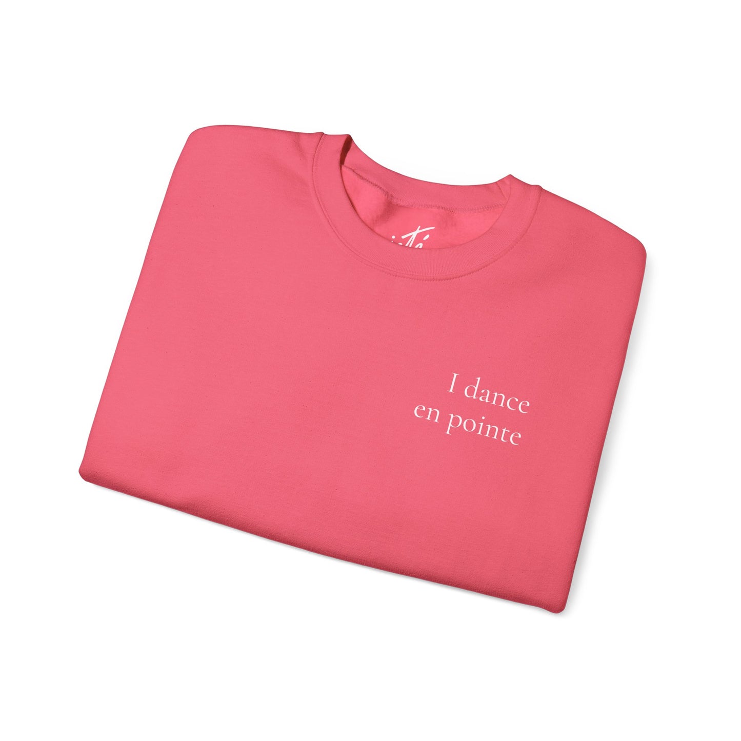 “I Dance en Pointe” - Optional Personalized Sleeve - Ballet Unisex Heavy Blend™ Crewneck Sweatshirt with Front and Back Print