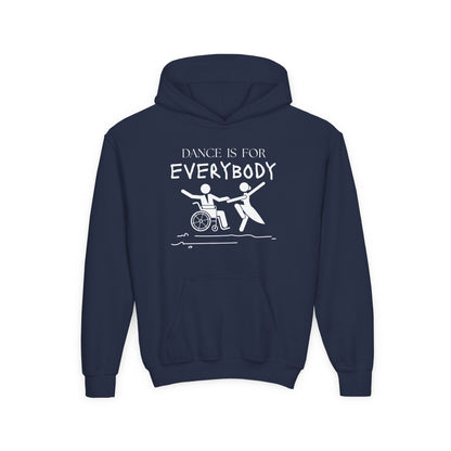“Dance Is for Everybody” Unisex Youth Hoodie – Inclusive Dance Hoodie for Kids & Teens, Personalized with Name or Studio
