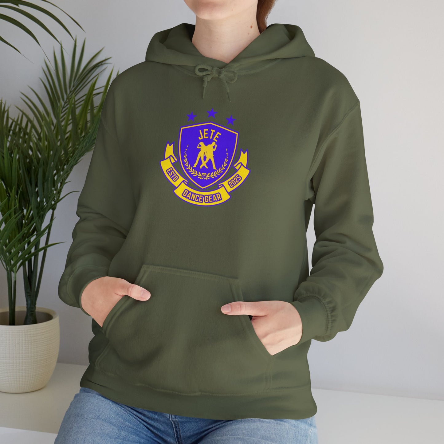 "Jeté Dance Gear" Unisex Hooded Sweatshirt – Collegiate Style Dance Hoodie for Dancers & Dance Lovers