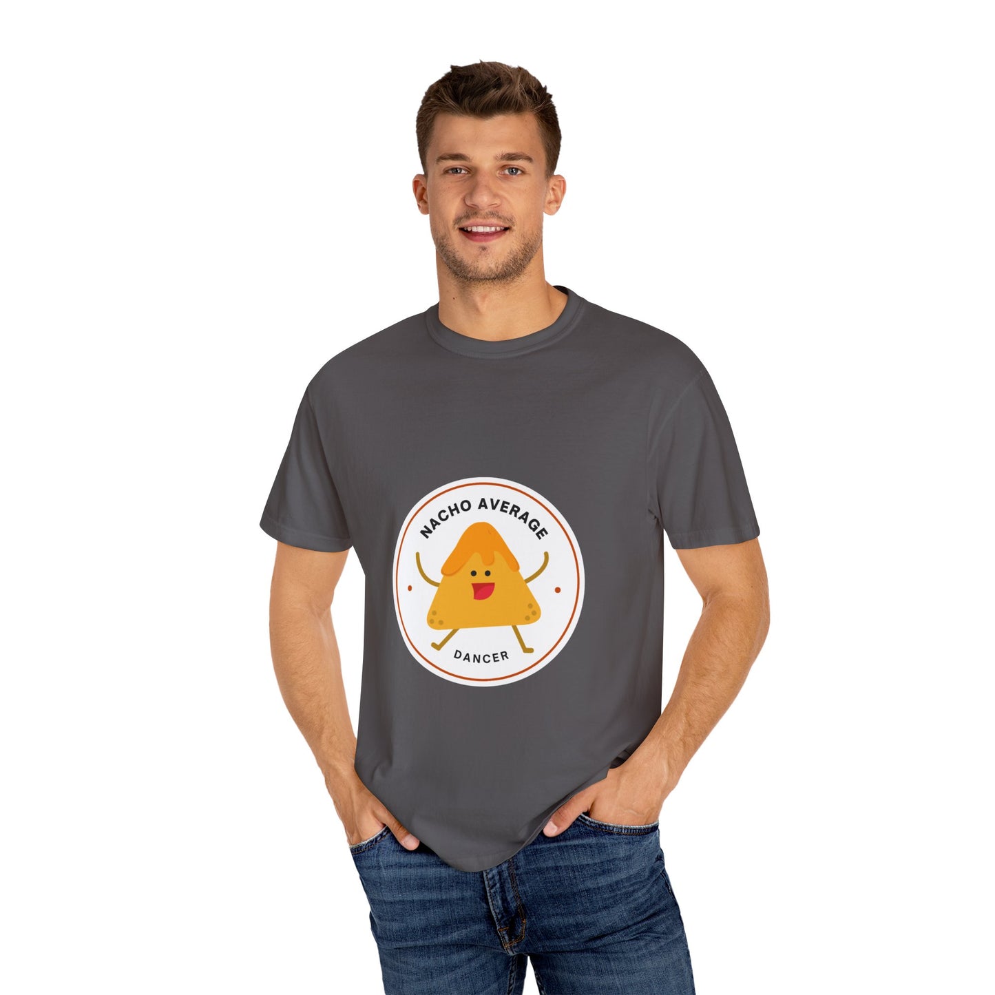 "Nacho Average Dancer" T-Shirt – Funny Dance Pun Unisex Garment-Dyed Tee with Cute Nacho Graphic 🌮💃