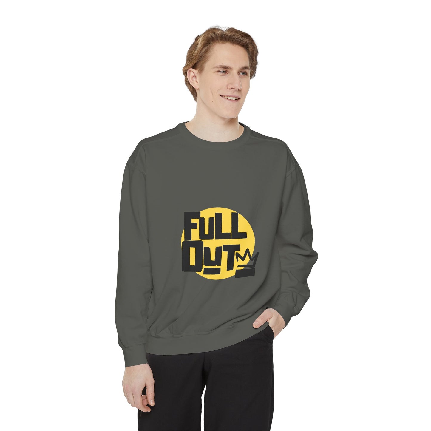 "Full Out" Unisex Lightweight Crewneck Sweatshirt – Bold Streetwear-Inspired Dance Graphic Pullover for Dancers & Performers