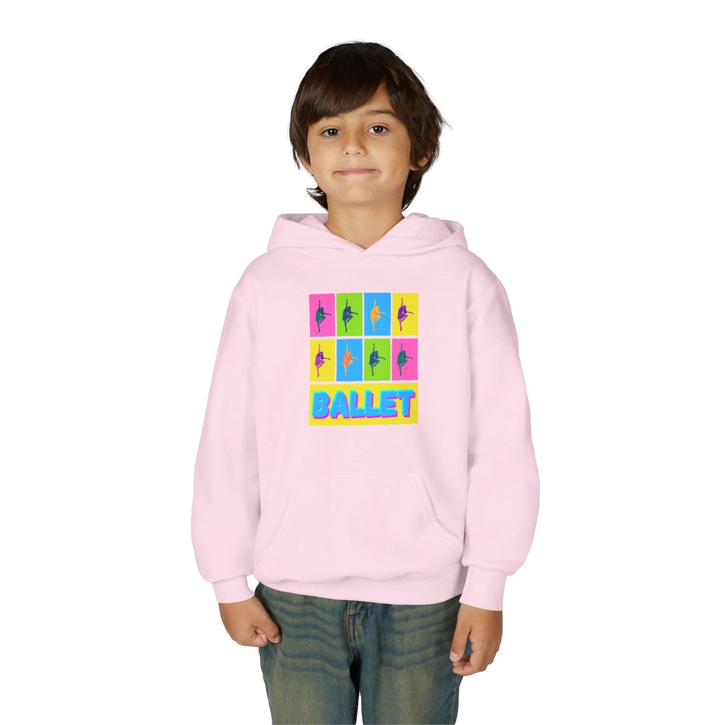 “Ballet” Pop Art Inspired Design with Ballet Dancer Graphics | Streetwear Ballet Hoodie for Kids & Young Dance Enthusiasts | Unisex Youth Hoodie