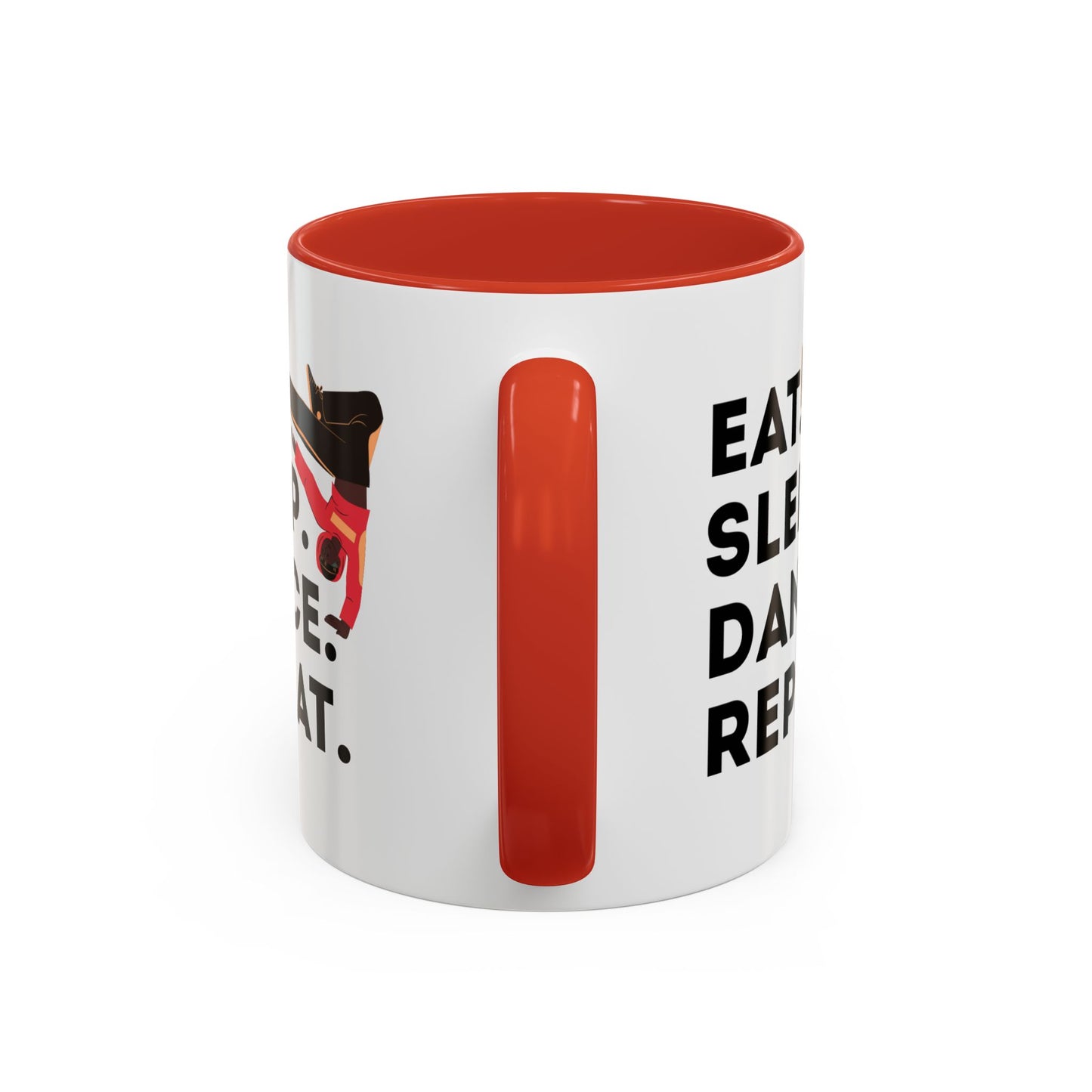 "Eat Sleep Dance Repeat" Accent Coffee Mug – Bold B-Boy Graphic Ceramic Mug for Hip Hop Dancers