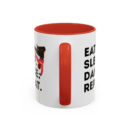 "Eat Sleep Dance Repeat" Accent Coffee Mug – Bold B-Boy Graphic Ceramic Mug for Hip Hop Dancers