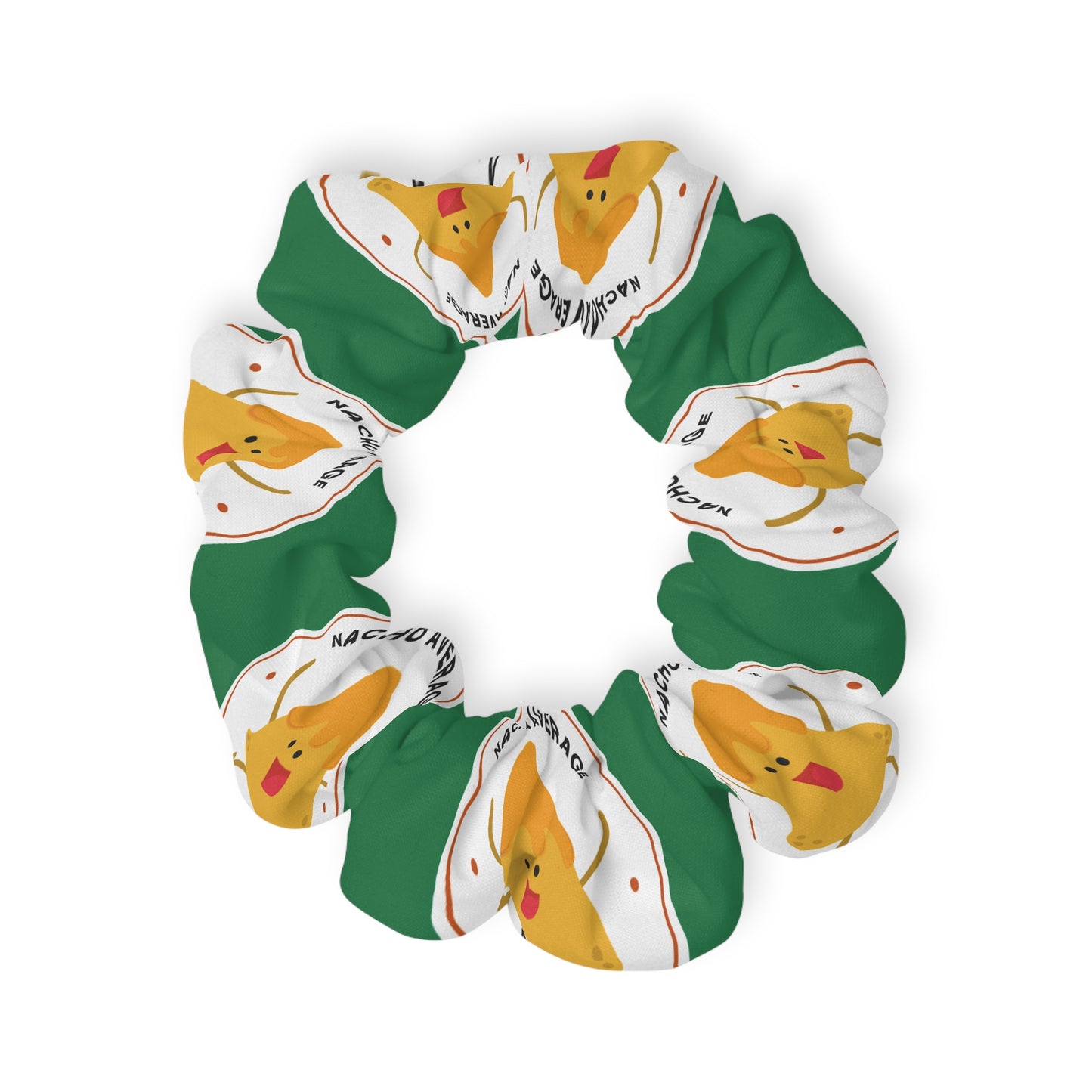 “Nacho Average Dancer” Scrunchie – Funny Dance Pun Hair Accessory with Cute Nacho Graphic