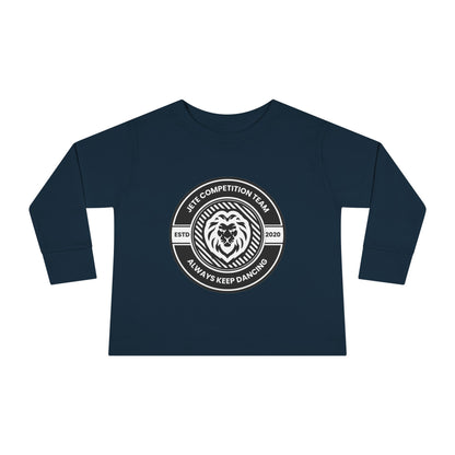 "Jeté Competition Team – Always Keep Dancing" Toddler Dance T-Shirt – Collegiate-Inspired Emblem Graphic Long Sleeve Tee for Kids