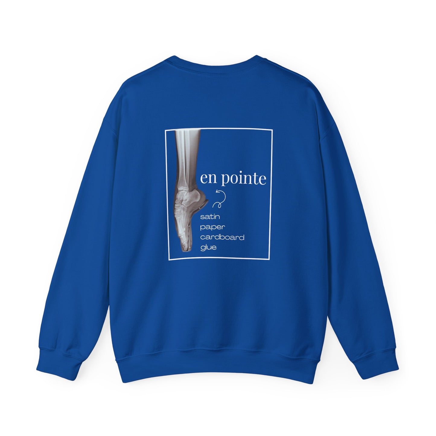 “I Dance en Pointe” - Optional Personalized Sleeve - Ballet Unisex Heavy Blend™ Crewneck Sweatshirt with Front and Back Print