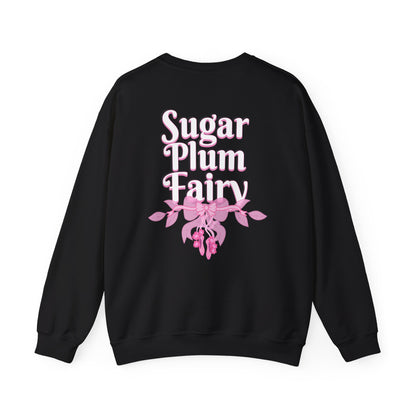 “Sugar Plum Fairy” Back Print ADULT Sweatshirt + “Nutcracker 2025” Front – Unisex Heavy Blend Crewneck | Ballet Holiday Dance Apparel