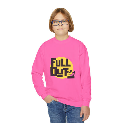 "Full Out" Youth Crewneck Sweatshirt – Bold Streetwear-Inspired Dance Graphic Pullover for Kids and Teens