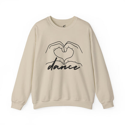 Dance Heart Hands Unisex Crewneck Sweatshirt – Hand Heart Graphic Dance Lover Pullover