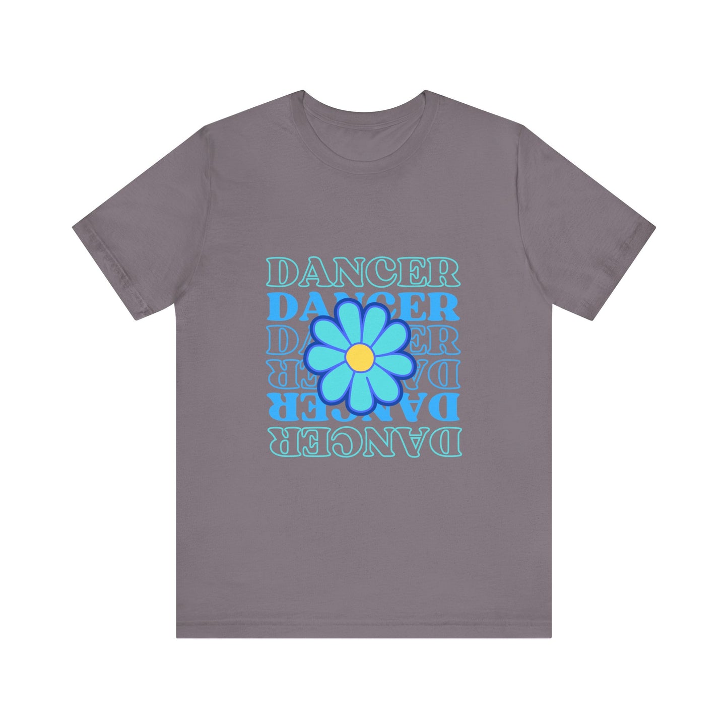 "Dancer" Unisex Jersey Short Sleeve T-Shirt – Floral Text Graphic Dance Tee – Soft Lightweight Ballet & Studio Style Shirt