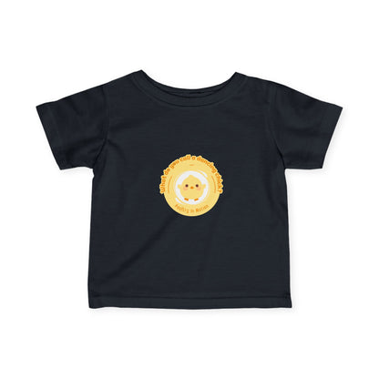 "What Do You Call a Dancing Chick? Poultry in Motion." Infant Fine Jersey Tee – Funny Baby Dance T-Shirt with Cute Chicken Graphic for Little Movers