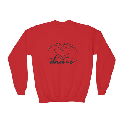 "Dance" Heart Hands Youth Crewneck Sweatshirt – Heart Hands Graphic Dance Lover Pullover
