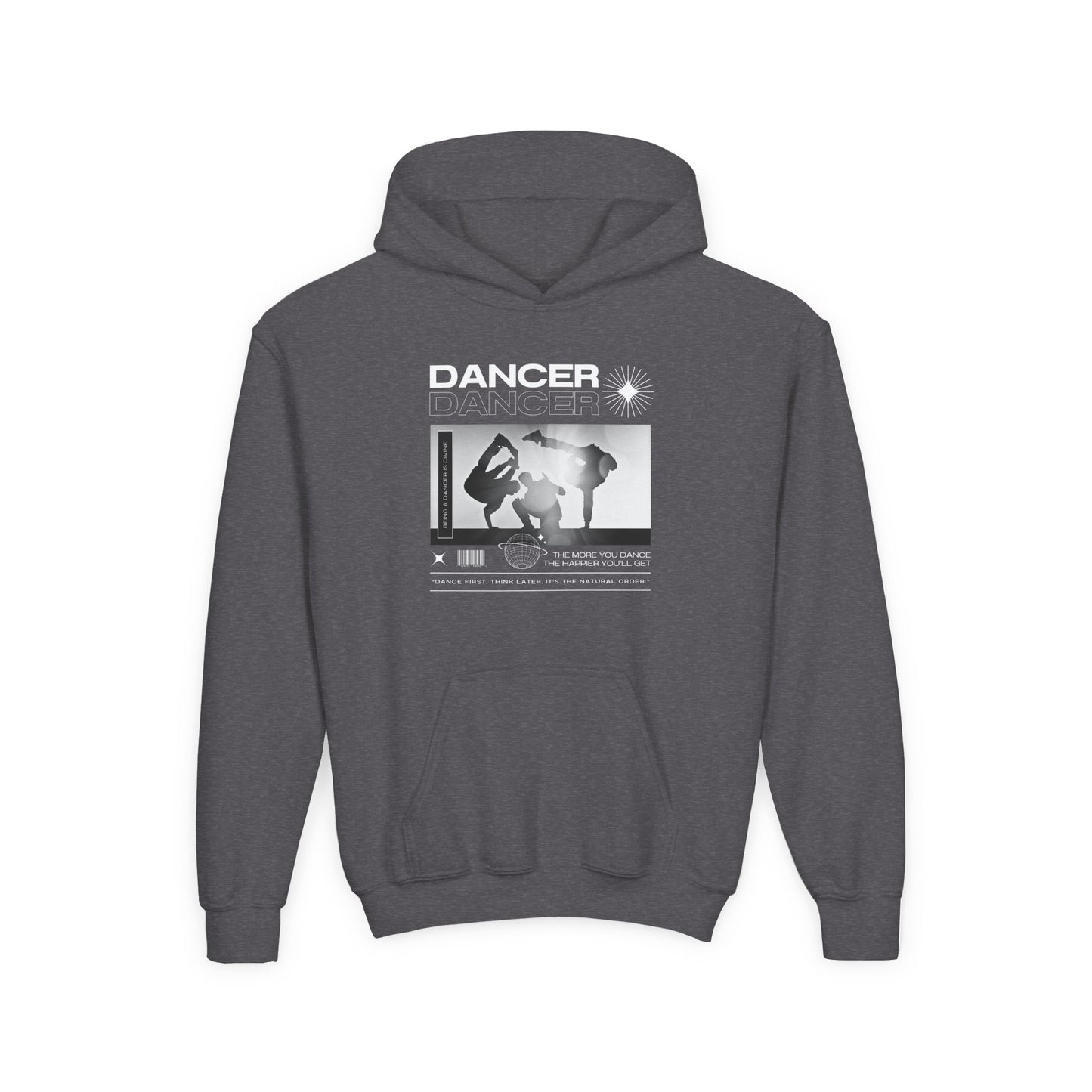 “Dancer” Breakdancer Streetwear Graphic | Unisex Youth Hoodie – Hip-Hop Dance Hoodie for Kids & Young Performers