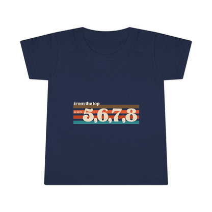 "From the Top and 5, 6, 7, 8" Toddler Dance T-Shirt – Retro Choreography-Inspired Short Sleeve Tee for Kids