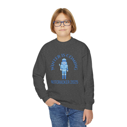 “Winter Is Coming Nutcracker 2025” Sweatshirt – YOUTH Crewneck | Holiday Dance Sweatshirt for Ballet Dancers