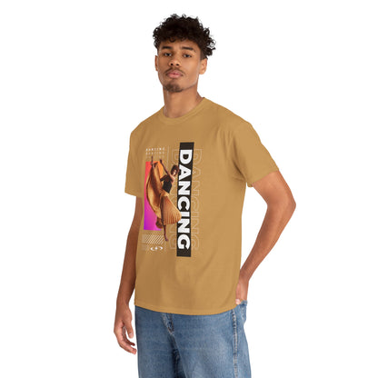“Dancing” Streetwear-Inspired Female Dancer Unisex Heavy Cotton Tee – Urban Dance Graphic T-Shirt for Performers and Dance Lovers