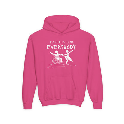 “Dance Is for Everybody” Unisex Youth Hoodie – Inclusive Dance Hoodie for Kids & Teens, Personalized with Name or Studio
