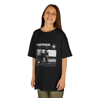 “Tapper” Youth Short Sleeve Tee – Streetwear-Inspired Tap Dance T-Shirt with Tap Shoes Graphic