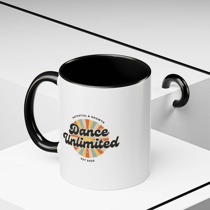 "Dance Unlimited – Potential & Growth" Accent Coffee Mug – Retro-Inspired Ceramic Mug for Dancers and Creative Dreamers