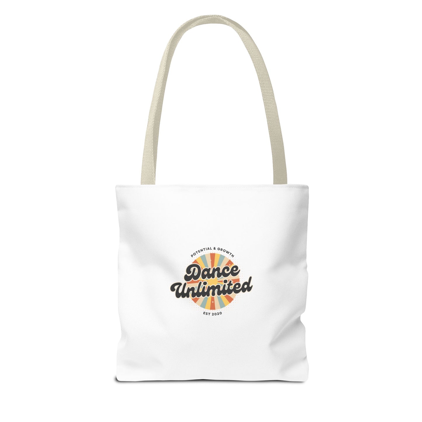 "Dance Unlimited, Potential & Growth" Canvas Tote Bag – Retro Graphic Dance Bag | Stylish Reusable Dance Tote for Dancers & Dance Moms
