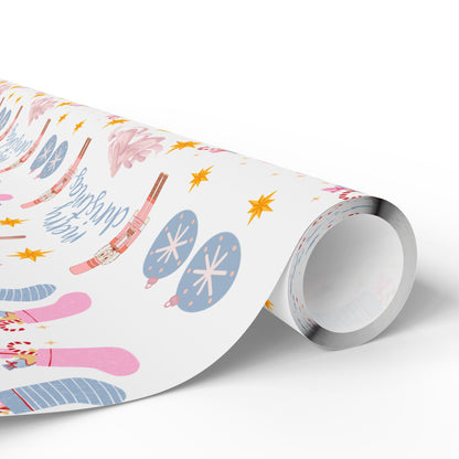 “Merry Christmas” Pastel Wrapping Paper – Elegant Holiday Gift Wrap with Soft Festive Colors, Perfect for Christmas Gifts, Dancers & Holiday Parties