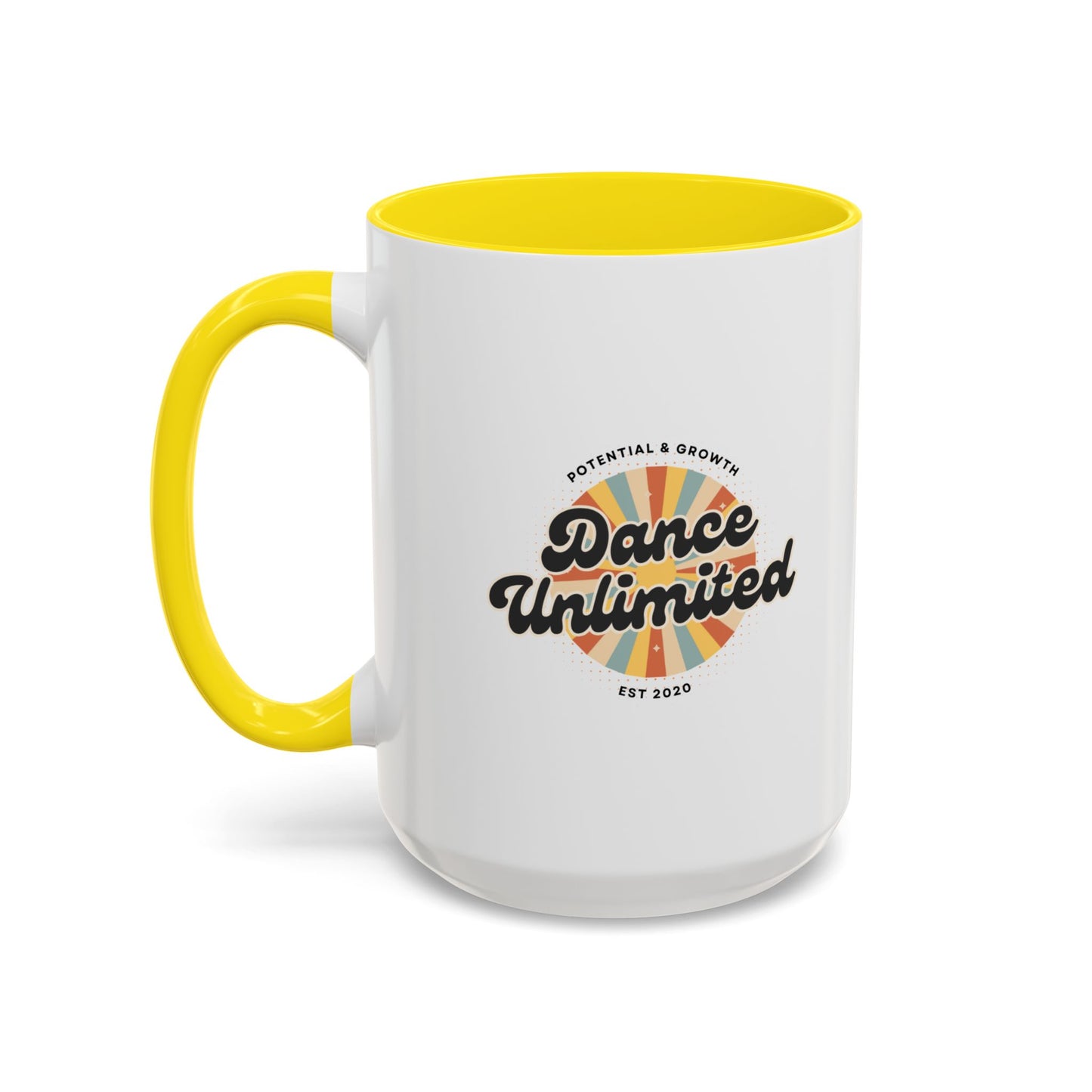 "Dance Unlimited – Potential & Growth" Accent Coffee Mug – Retro-Inspired Ceramic Mug for Dancers and Creative Dreamers