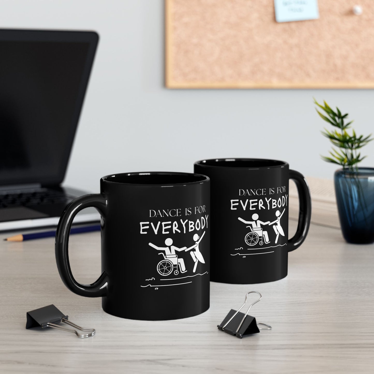 "Dance Is for Everybody" Accent Coffee Mug – Inclusive Dance-Themed Mug for Dancers, Teachers, and Ballet Lovers