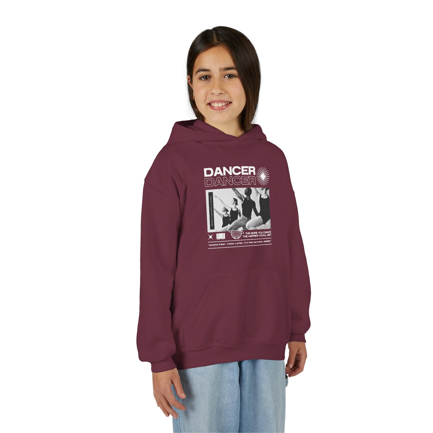 “Dancer” Young Ballet Dancers at the Barre Graphic | Unisex Youth Hoodie – Streetwear-Inspired Ballet Dance Hoodie for Kids & Aspiring Dancers