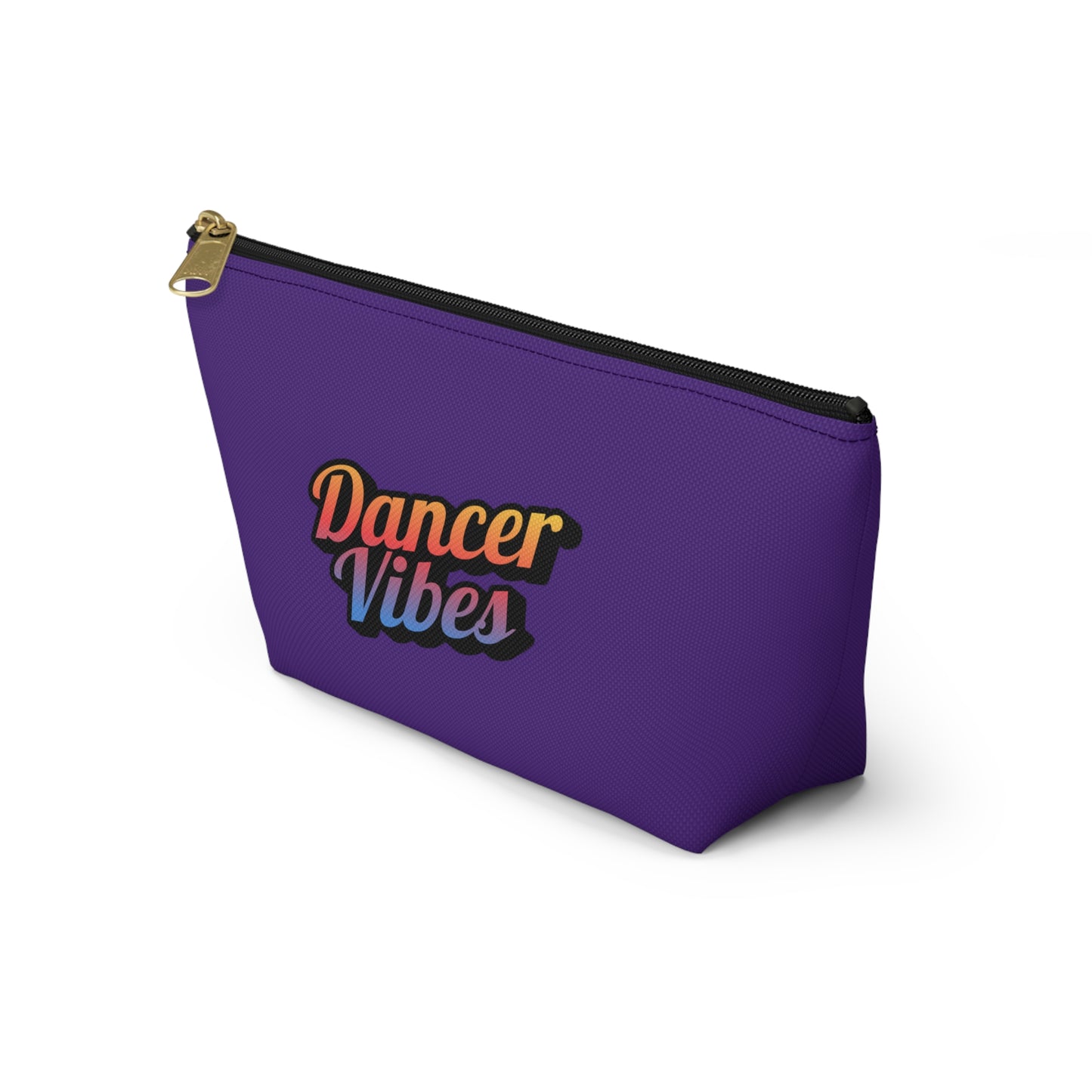 "Dancer Vibes" Makeup Bag – Colorful Text-Based Dance Graphic – Fun Dance-Themed Zipper Pouch for Cosmetics, Accessories & Travel Essentials