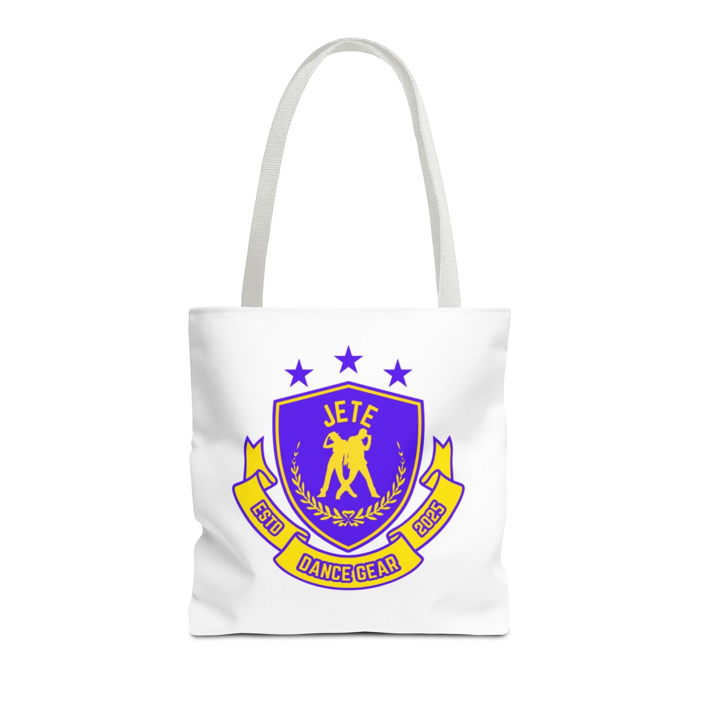 "Jeté Dance Gear Estd 2025" Canvas Tote Bag – Collegiate-Inspired Dancer Tote for Rehearsals, Classes & Everyday Style