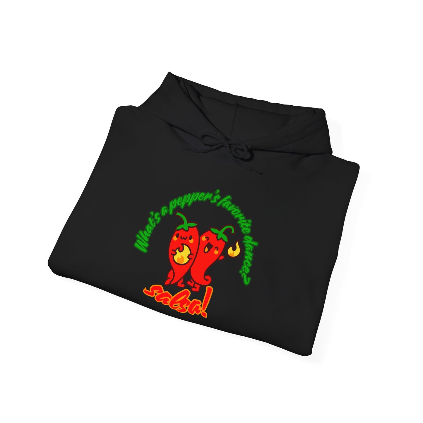 "What’s a Pepper’s Favorite Dance? Salsa!" Unisex Hooded Sweatshirt – Funny Dance Pun Hoodie with Cute Pepper Graphic for Dancers & Foodies