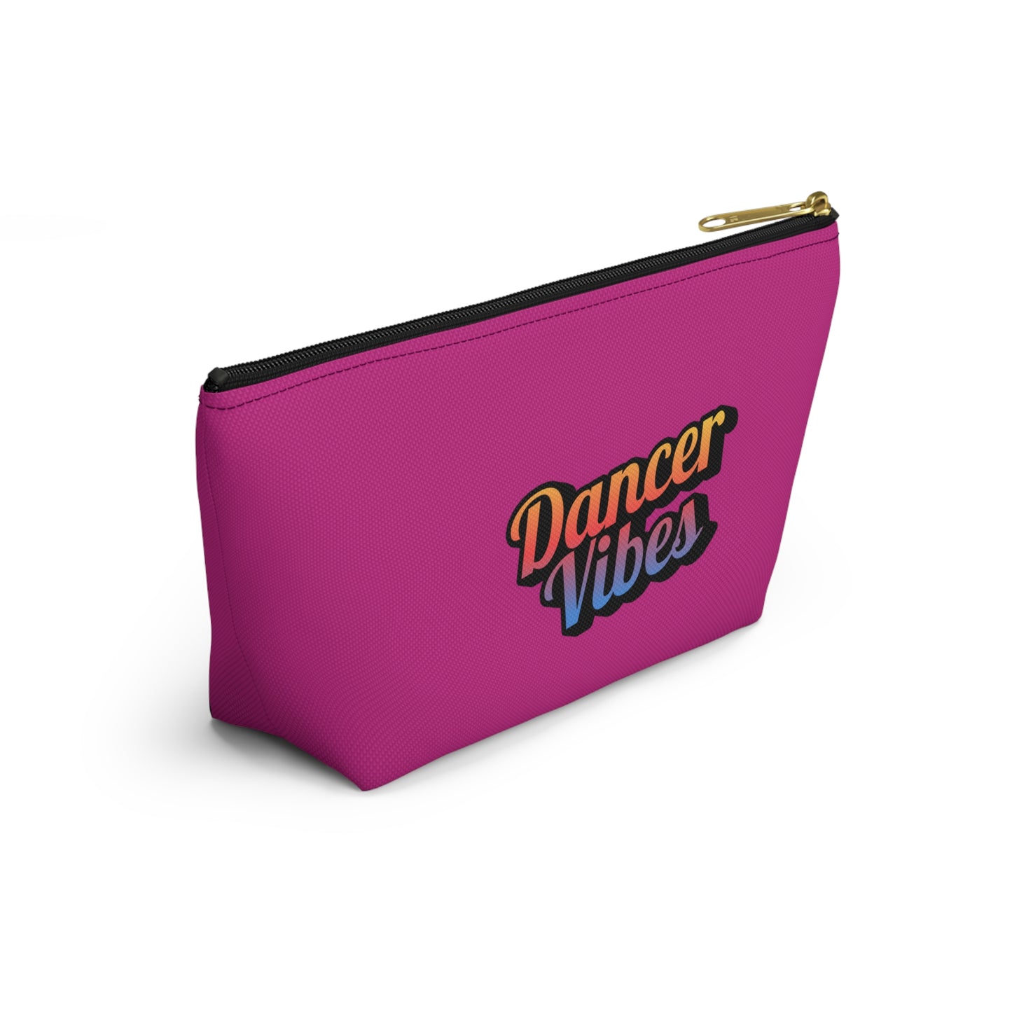 "Dancer Vibes" Makeup Bag – Colorful Text-Based Dance Graphic – Fun Dance-Themed Zipper Pouch for Cosmetics, Accessories & Travel Essentials