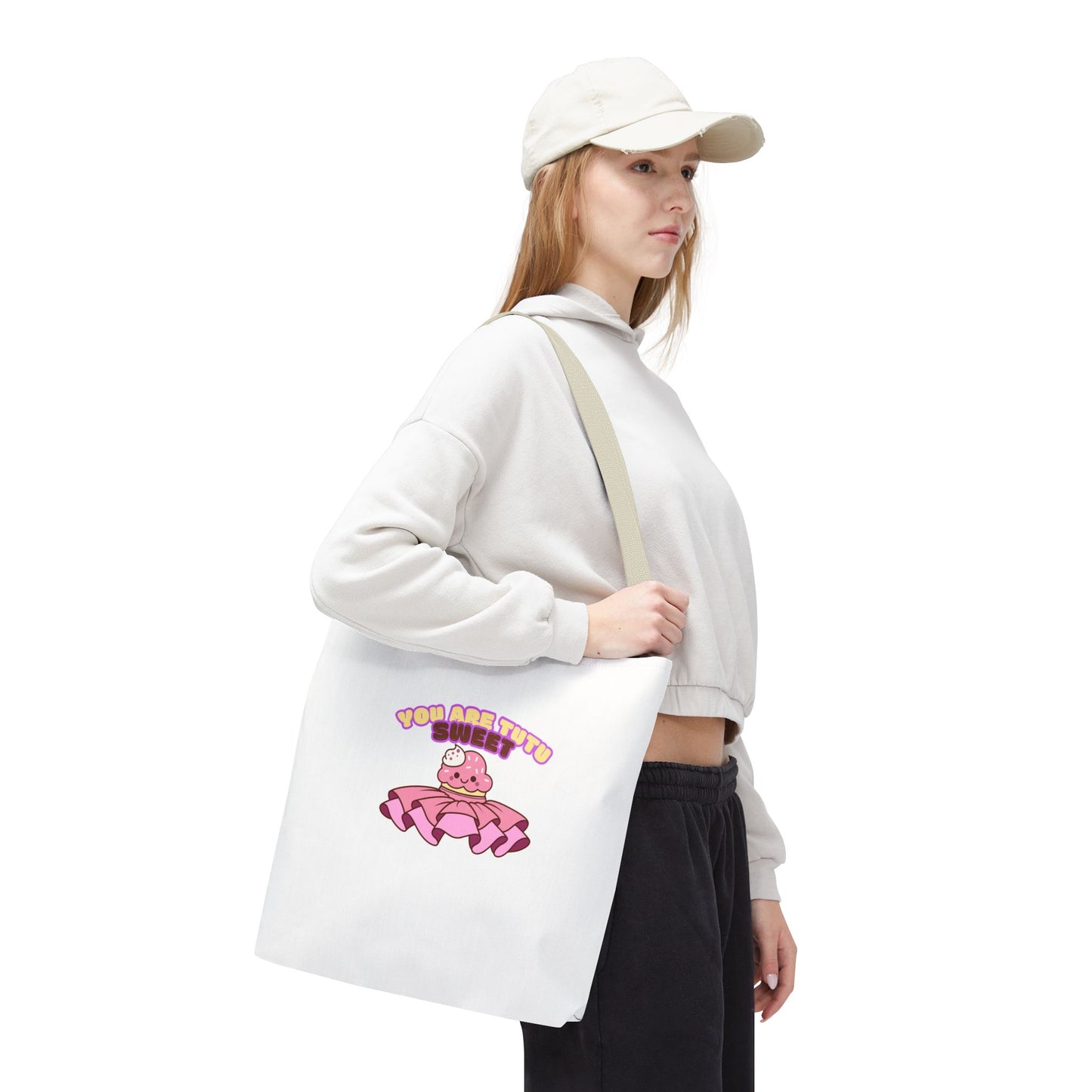 "You Are Tutu Sweet" Kawaii Cupcake Dance Tote Bag – Cute Canvas Bag for Dancers, Dance Moms & Ballet Lovers | Dance Gift Idea