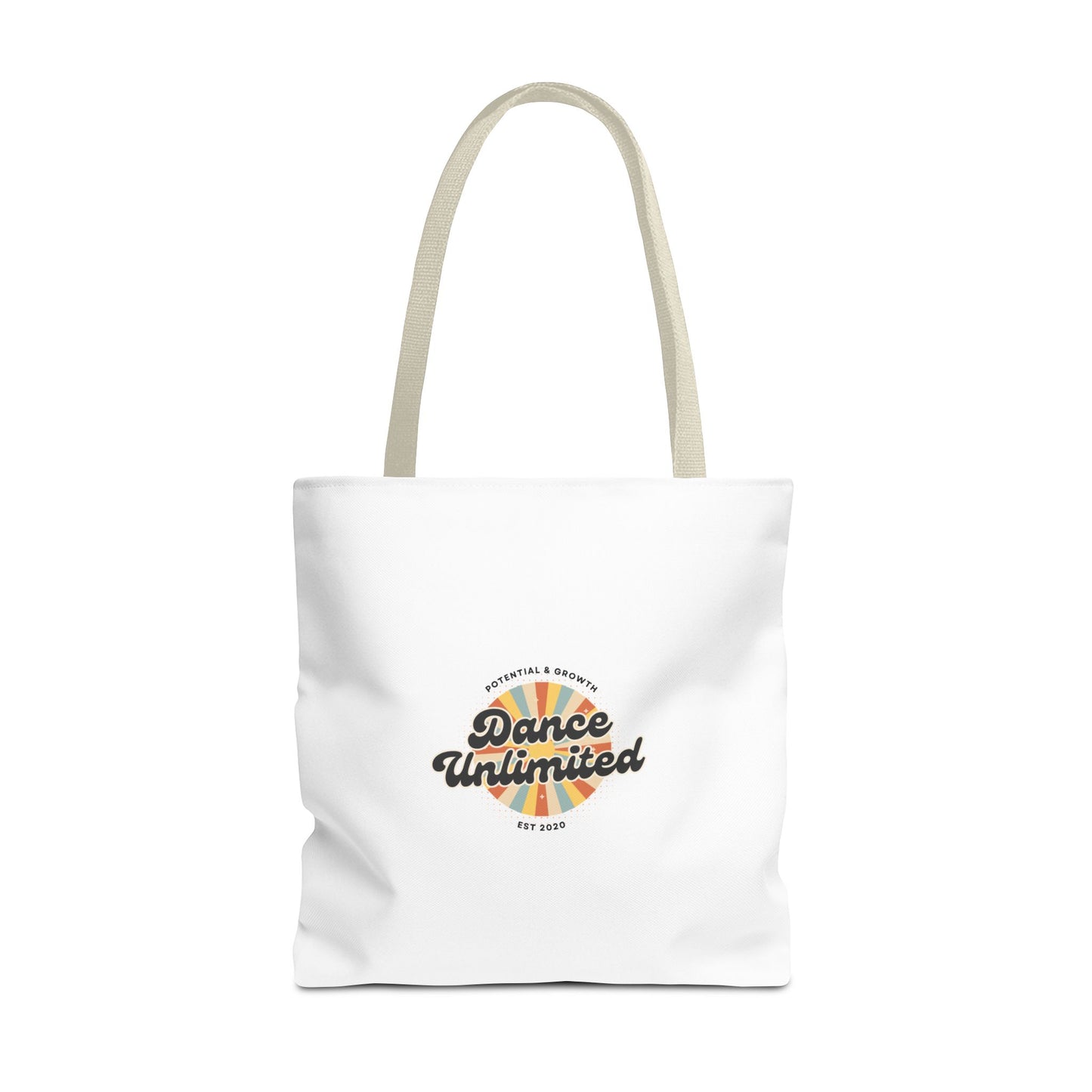 "Dance Unlimited, Potential & Growth" Canvas Tote Bag – Retro Graphic Dance Bag | Stylish Reusable Dance Tote for Dancers & Dance Moms