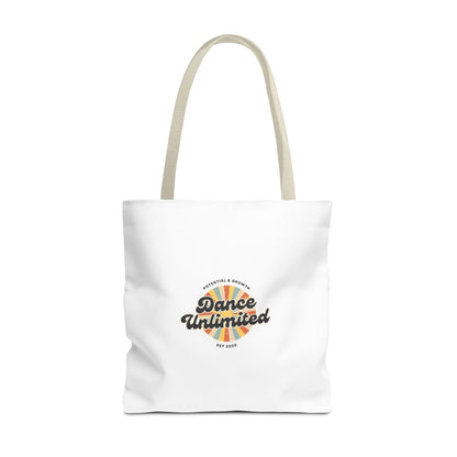 "Dance Unlimited, Potential & Growth" Canvas Tote Bag – Retro Graphic Dance Bag | Stylish Reusable Dance Tote for Dancers & Dance Moms