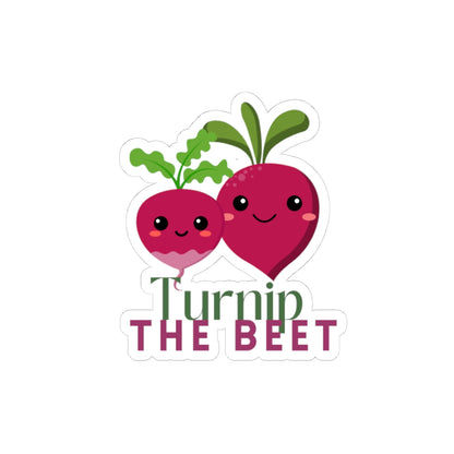 "Turnip the Beet" Kiss-Cut Sticker – Cute Vegetable Dance Pun Graphic – Fun Dance-Themed Vinyl Sticker for Laptops, Journals & Water Bottles