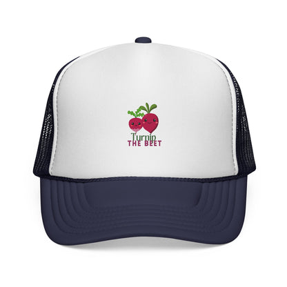 "Turnip the Beet" Funny Dance-Inspired Trucker Hat – Unisex Veggie Graphic Cap for Dancers & Foodie Fans