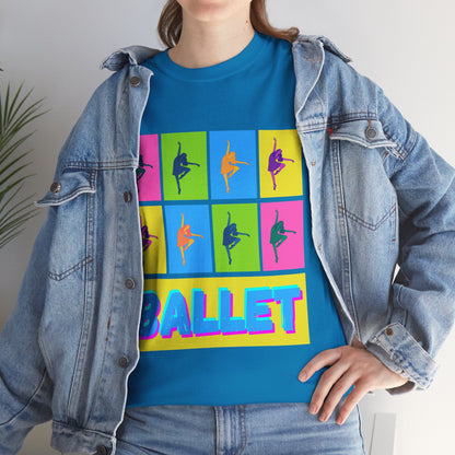 "Ballet" Pop Art Inspired Dance Graphic Unisex Heavy Cotton Tee – Artistic Ballet Dancer T-Shirt for Dance Lovers