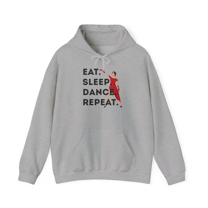 "Eat Sleep Dance Repeat" Unisex Dance Hoodie – Bold Graphic Sweatshirt for Dancers