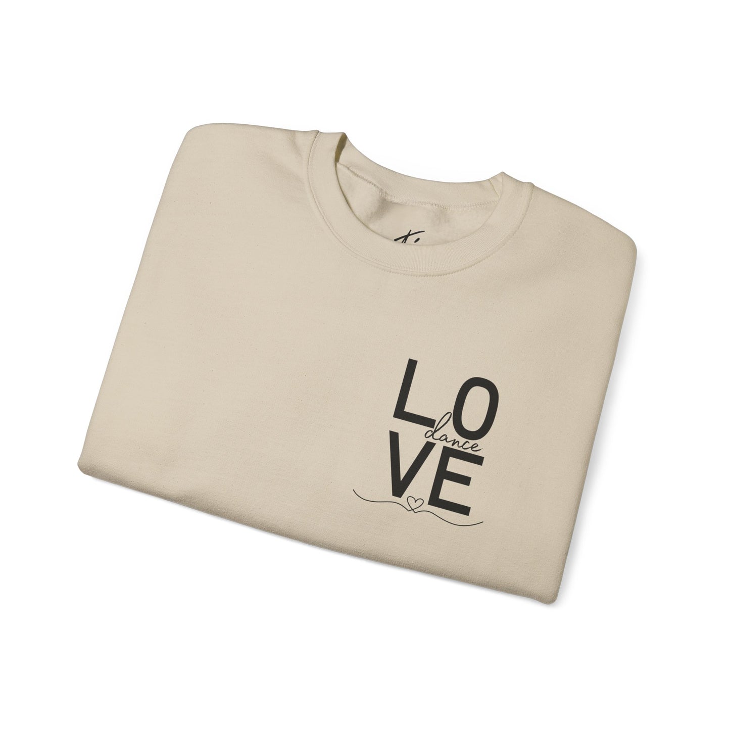 "LOVE Dance" Unisex Crewneck Sweatshirt – Script Letter Graphic Dance Lover Pullover