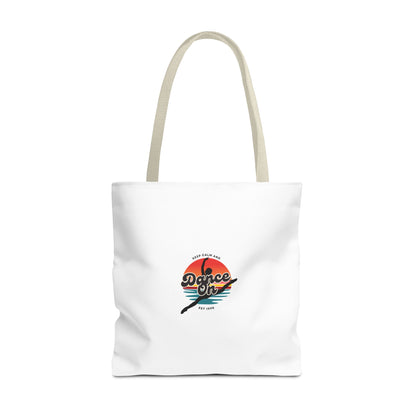"Keep Calm and Dance On" Canvas Tote Bag – Retro Dance Graphic, Durable Shopping & Everyday Dance Bag
