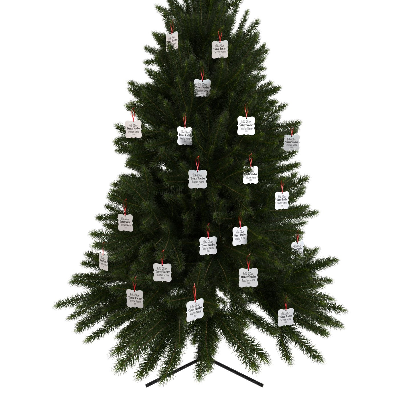 “The Best Dance Teacher” Personalized Aluminum Ornament – Custom Name & Year Ballet Teacher Christmas Gift (Dance Teacher Appreciation Holiday Ornament)