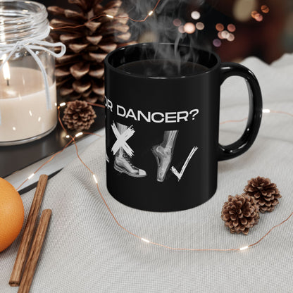 "Human or Dancer" Accent Coffee Mug – Dance-Themed Mug with Cute X-Ray Foot Design for Dancers, Ballet Teachers, and Dance Lovers