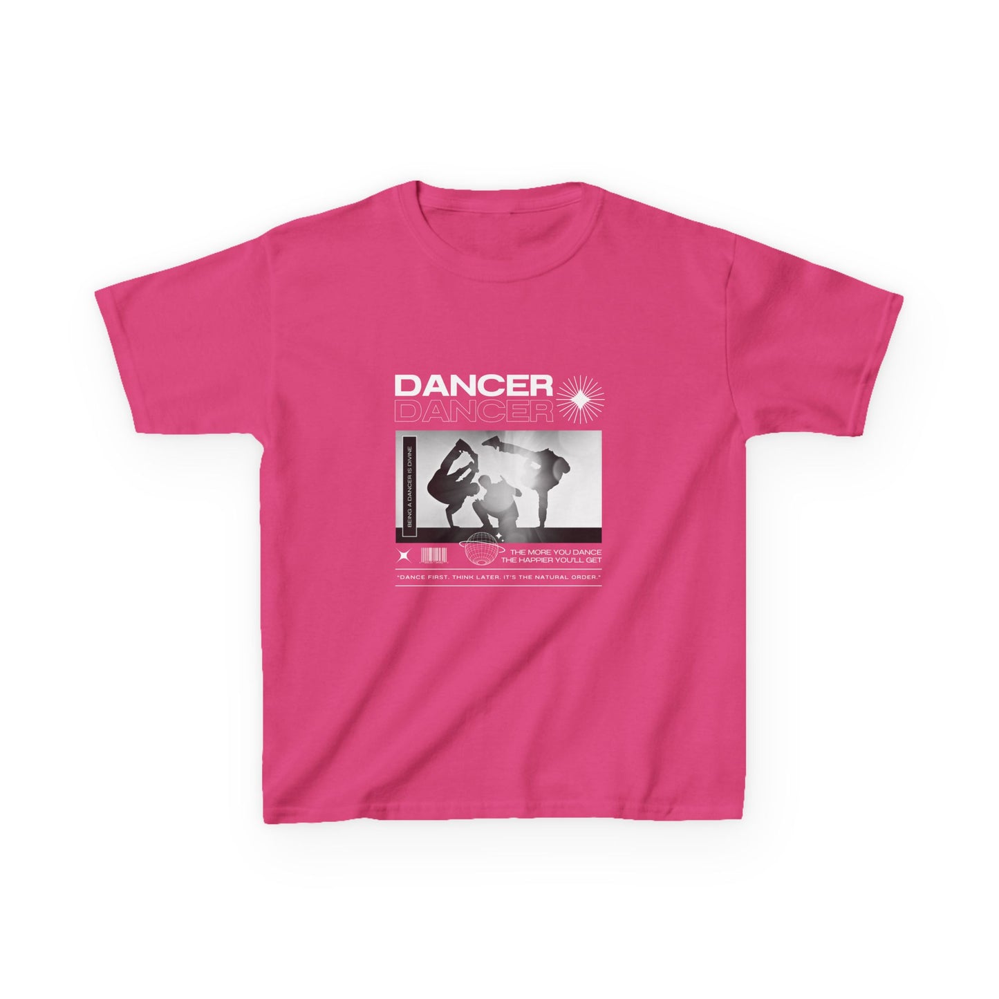 "Dancer" Youth Short Sleeve Tee – Streetwear-Style Breakdancer Graphic Hip Hop Dance Kids T-Shirt
